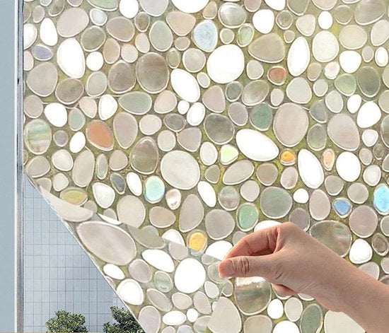 Foglia per Parete - Mattezza Ondorizzontale - Foglia in Vetro - Senza Adesivo Controllo Termico Stazionario - Protezione Solare Decorativa - Adatta per Bagno Soggiorno Affitto - 45CMx2M