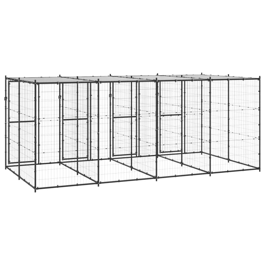 Gabbia per Cani da Esterno in Acciaio con Tetto 9,68 mÂ² cod mxl 56933