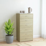 Credenza 6 Cassetti Rovere Sonoma 50x34x96cm Legno Multistrato 800669
