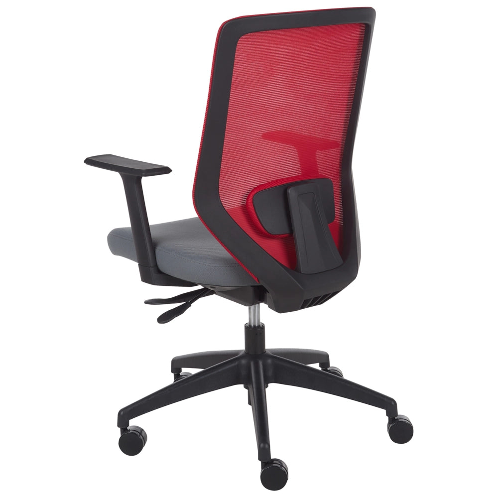 Sedia da ufficio girevole e regolabile in altezza con rivestimento in rete rossa poltrona ufficio in casa