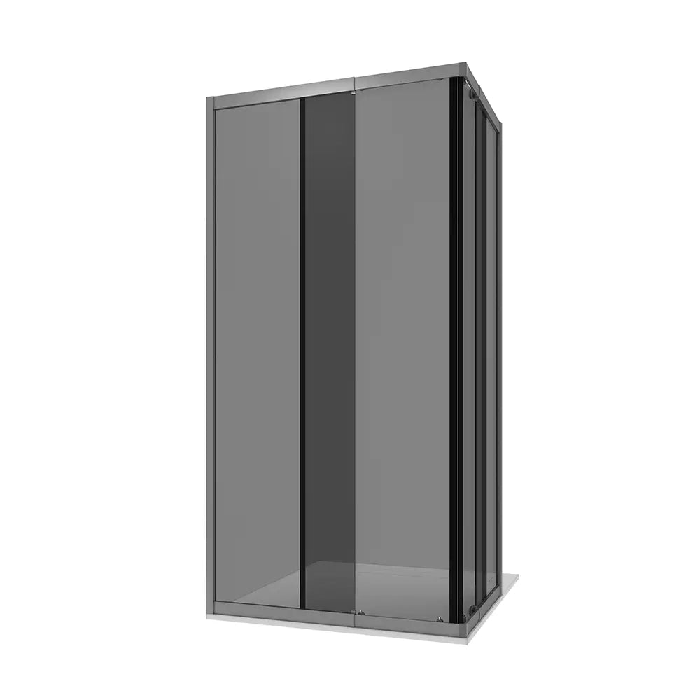 Box doccia estensibile 70-90x100-120 cm vetro 6mm fumè con profili in alluminio anodizzato | Nuuk