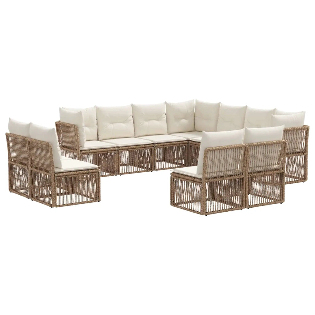 Set Divano da Giardino 11 pcs Beige polyrattan 3434259
