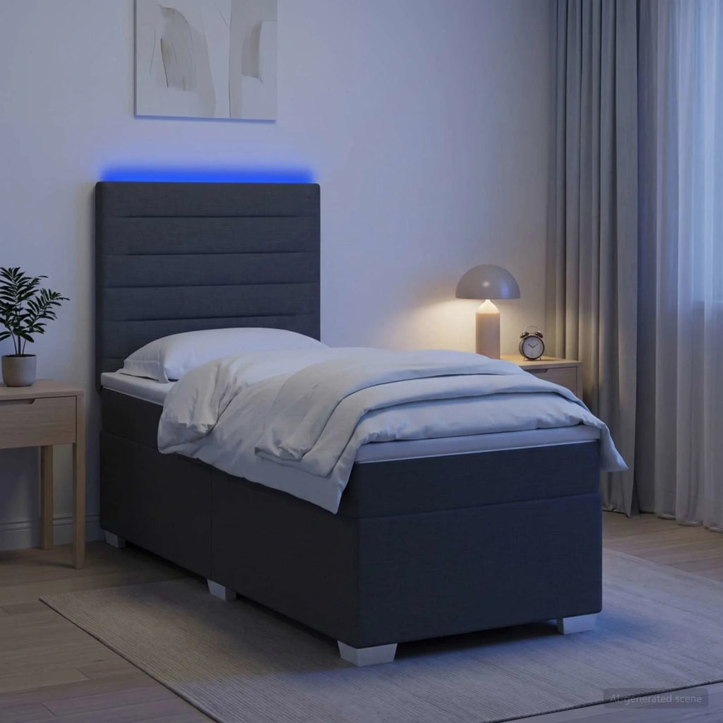 Letto box spring con materasso Grigio Scuro 80 x 200 cm Tessuto 3454734