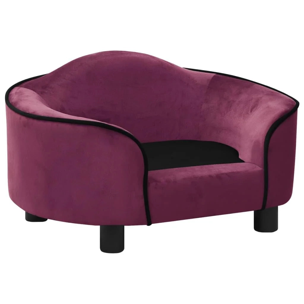 Divano per cani 67 cm in peluche bordeaux 02_0000117