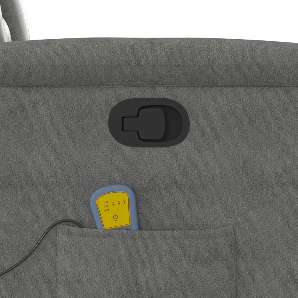 Poltrona Reclinabile Massaggio Grigio Scuro Tessuto Microfibra 4015572