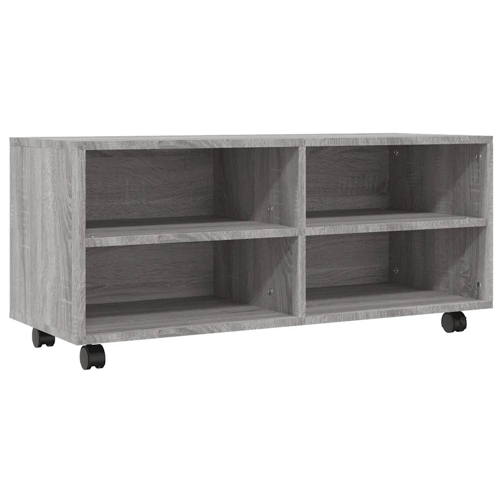 Mobile TV con Ruote Grigio Sonoma 90x35x35cm Legno Multistrato cod mxl 23899