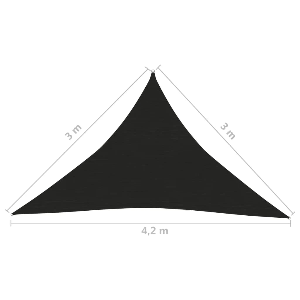 Vela ombreggiante/ombrellone 160 g/m² HDPE 3 x 3 x 4,2 m nero 02_0009202