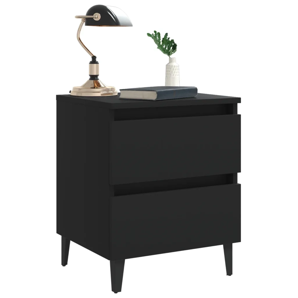 Comodini 2 pz Neri 40x35x50 cm in Truciolato cod mxl 54222