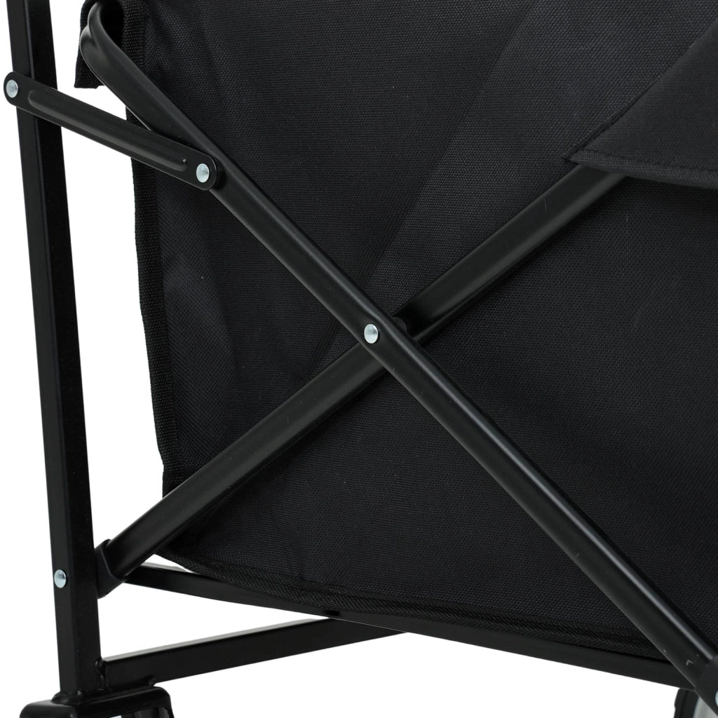 Carrello da Spiaggia Pieghevole TYRS con Ruote in Plastica, Portata Massima 120 kg, Colore Nero