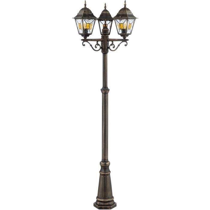 Lampada esterna Janel, Dore Black, E27 Max 3x60W, Bulb non incluso