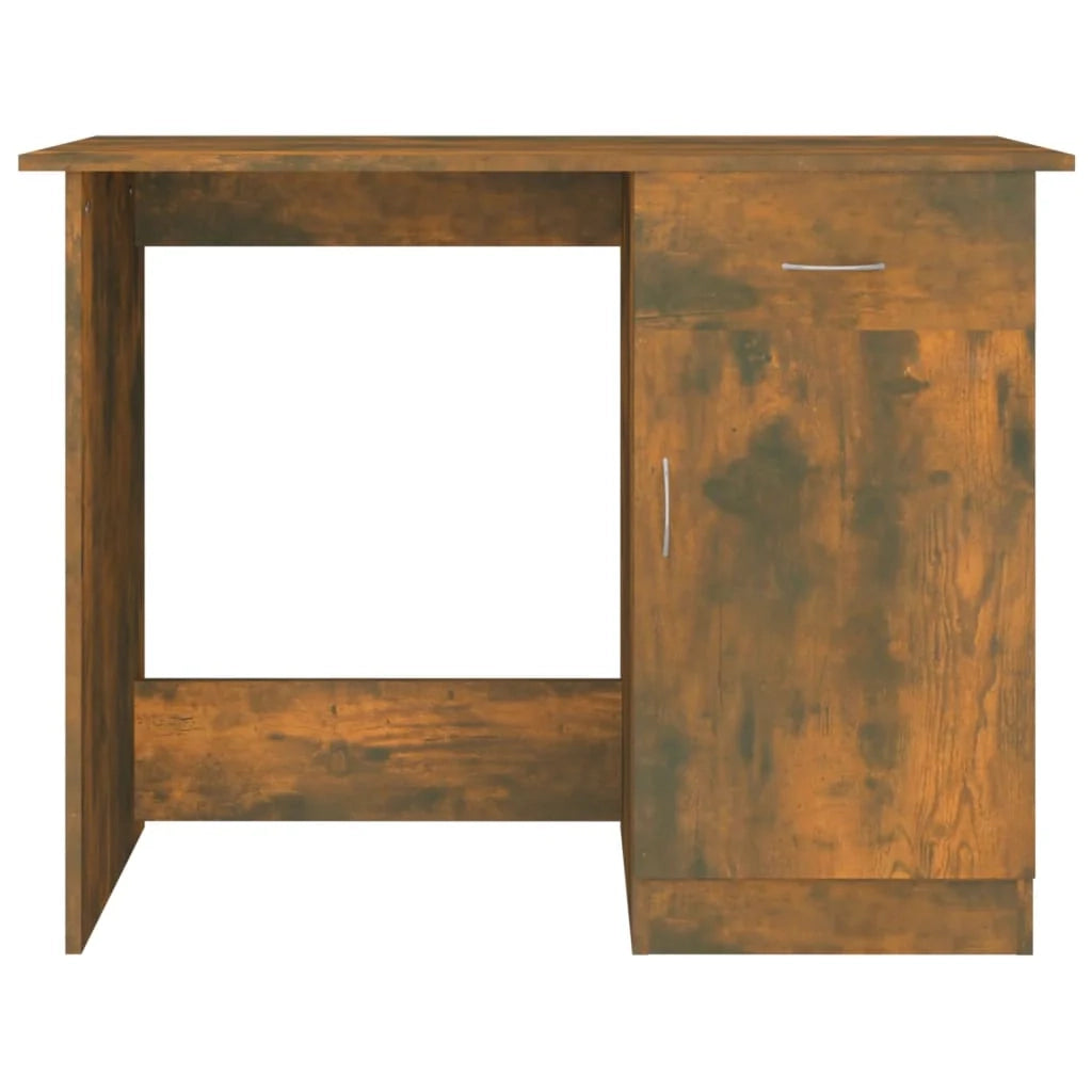 Scrivania da ufficio postazione di lavoro mobile per computer studio rovere affumicato 100 x 50 x 76 cm legno ingegnerizzato marrone 02_0023565