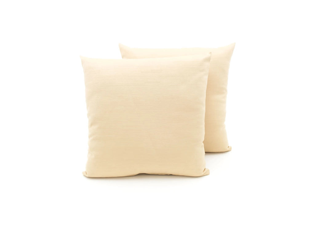 Coppia Cuscini Arredo Imbottiti Tessuto Ottoman In Tinta Unita Colore Beige 02 - 50x50 - Beige 02