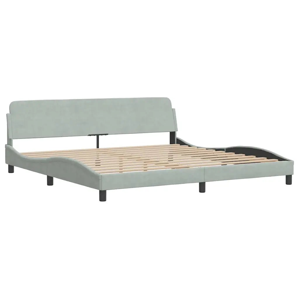 Giroletto senza Materasso Grigio Chiaro 200x200 cm Velluto