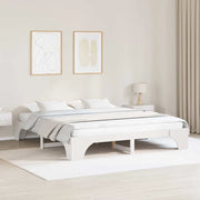 Struttura del letto Bianco 200 x 200 cm Pino massello 872933