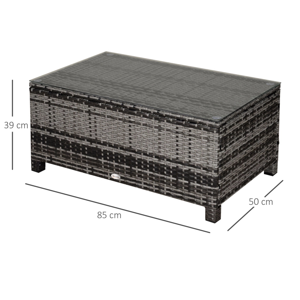 Tavolino da giardino ¨C zephmum ¨C Polyrattan grigio 85x50x39 cm