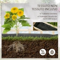 Fioriera da Esterno a 3 Livelli con Grigliato in Legno di Abete e Tessuto non Tessuto, 95x95x110 cm