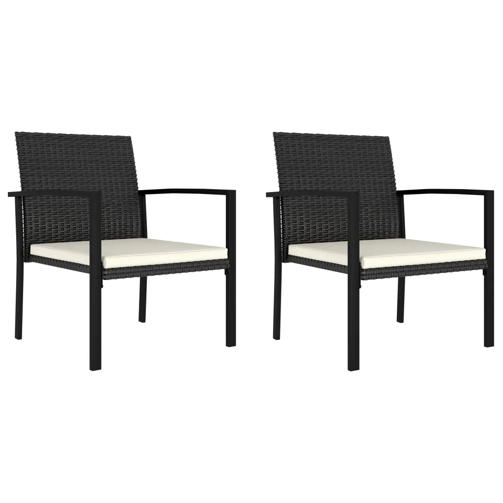 Set da Pranzo da Giardino 3 pz | Set Salotto da Giardino in Polyrattan Nero