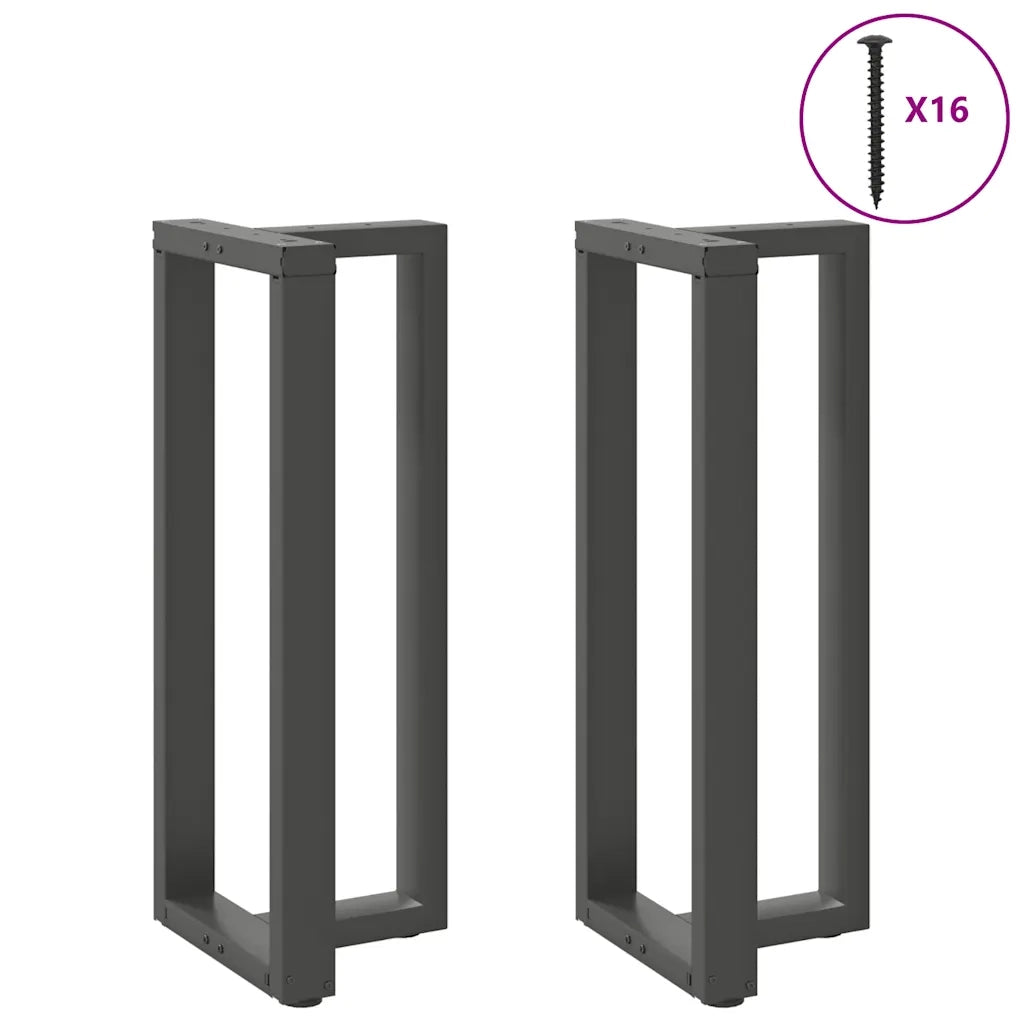 vidaXL Gambe per tavolo da bar a forma di T 2 pz Antracite 50x35x(100-101) cm Acciaio