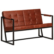 Divano a 2 Posti Marrone in Vera Pelle di Capra cod mxl 60433