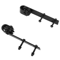 200cm Binario per Porta Scorrevole Kit Accessori con Binario e Rulli Portata 100kg Acciaio al Carbonio 200×4×0.6cm