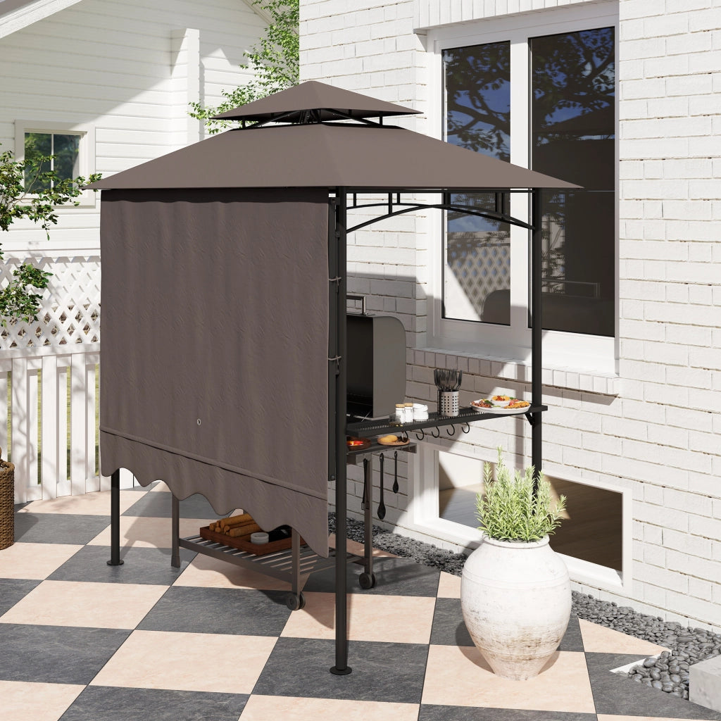 Gazebo da giardino ¨C zephmum ¨C 242x232x248 cm grigio