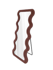 Specchio Arredamento Casa con Cornice in Velluto Marrone 66 x 160 cm