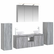 Set di mobili per il bagno 6 pcs Sonoma grigio 3407148