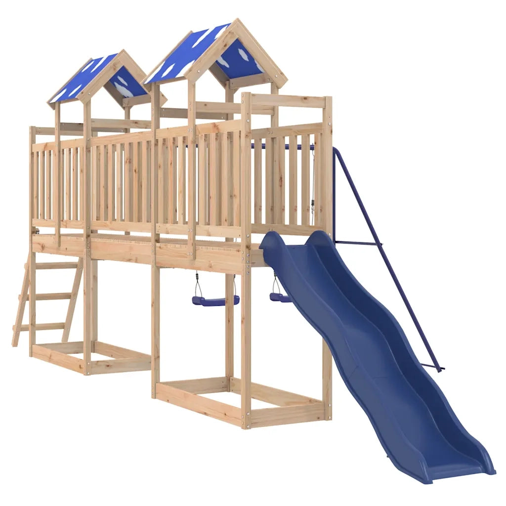 Set da Gioco da Esterno in Legno Massello di Pino