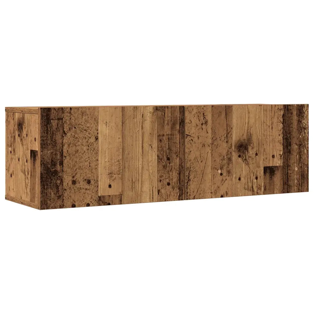 Set Mobile TV 7 pz Montato a Parete Legno Antico in Truciolato 3329209
