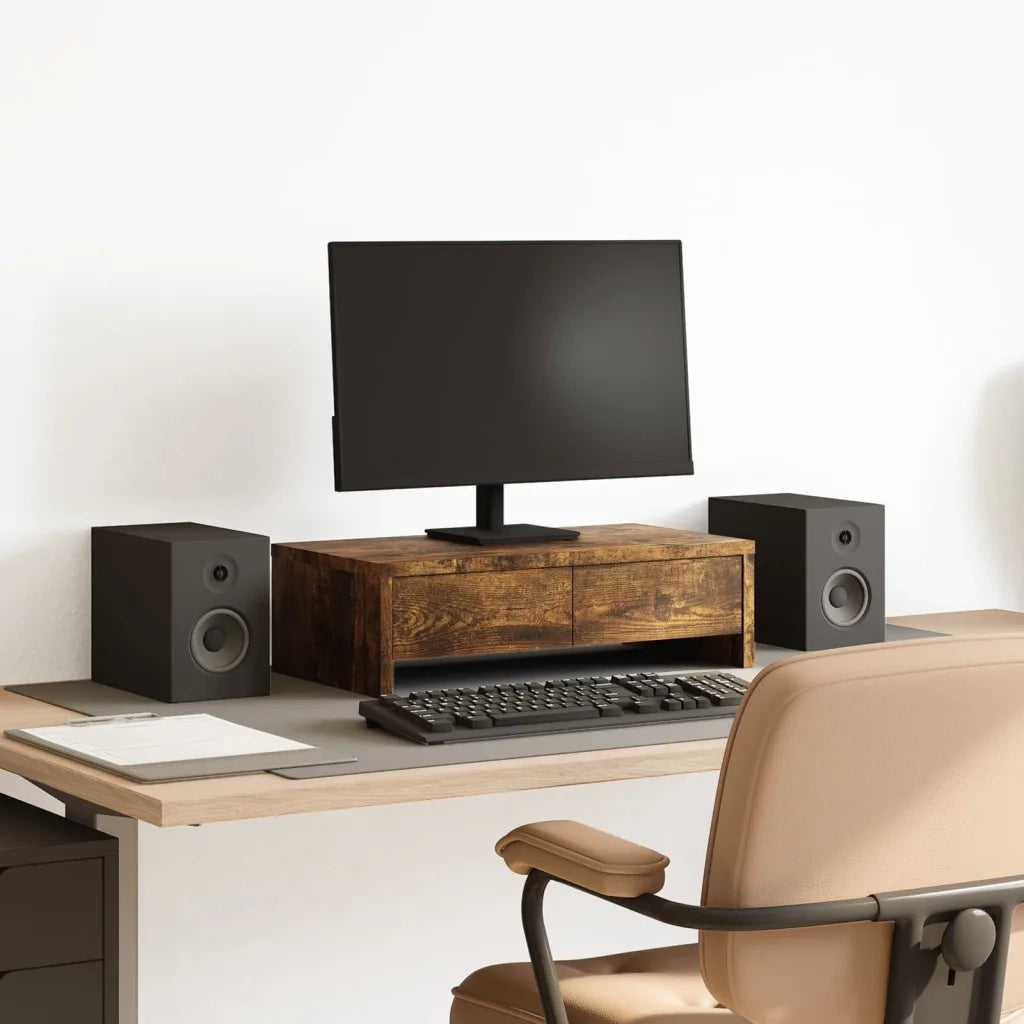 vidaXL Supporto Monitor con Cassetti Rovere 50x27x15 cm in Truciolato
