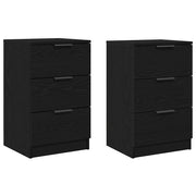 Set di 2 Comodini | Armadio da Notte | Mobiletto da notte con cassetto Rovere Nero 40 x 65 x 65 cm