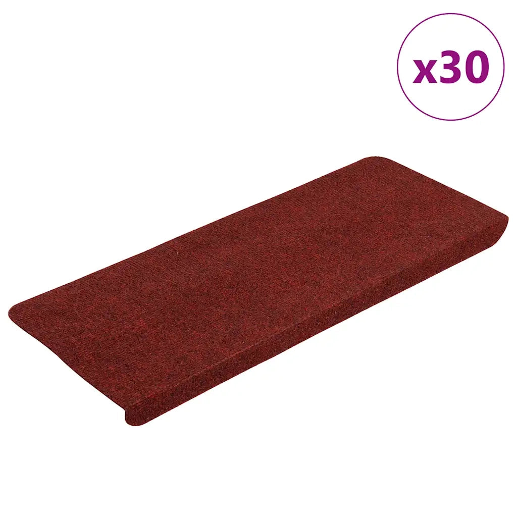 Tappetini Autoadesivi per Scale 30 pz | Gradini per Scale Rossi 65x24,5x3,5 cm