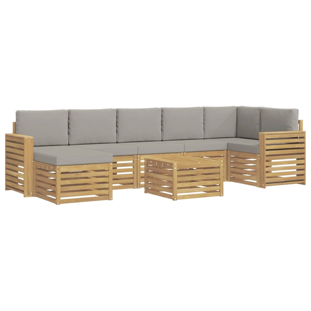 Set di divani da esterno 8 pcs Bianco e Grigio Chiaro 3392241