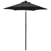 Ombrellone con luci a LED 200 x 211 cm alluminio nero 02_0008091