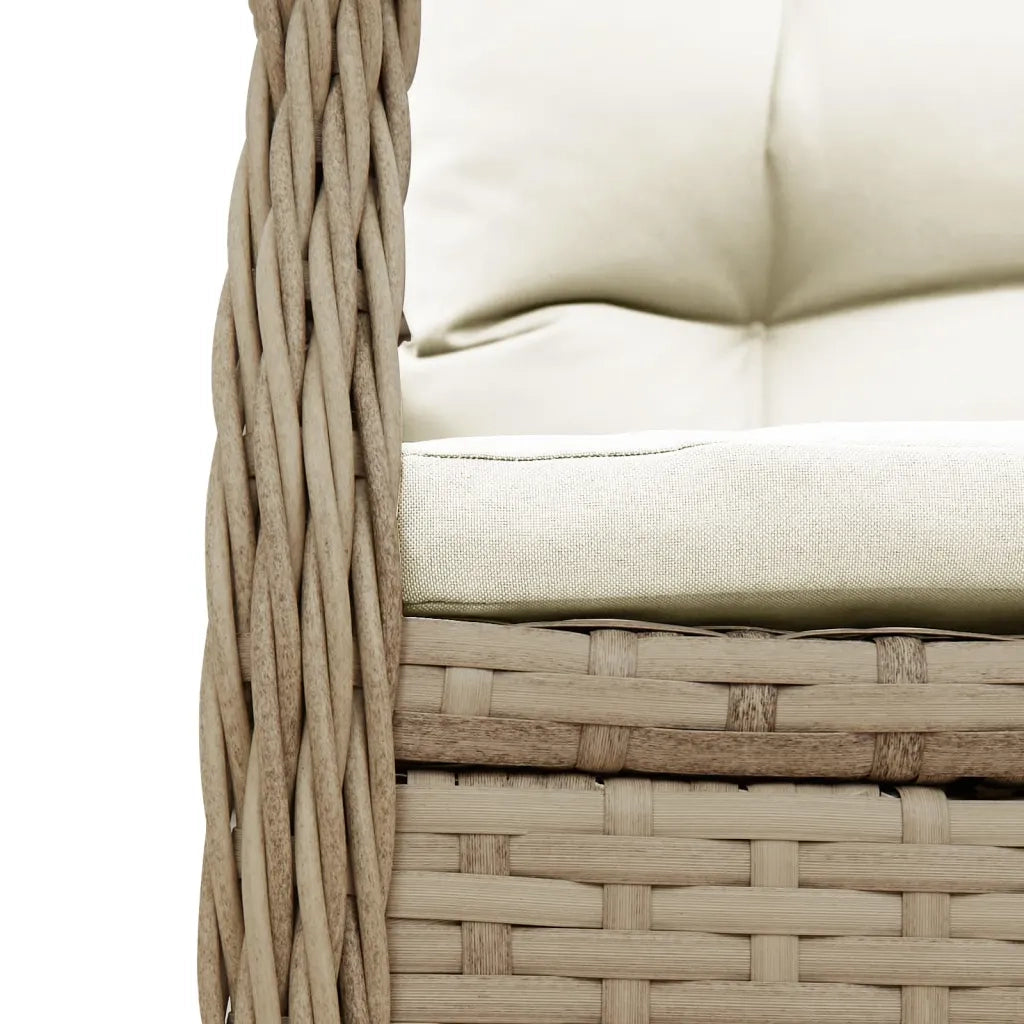 vidaXL Set da Pranzo da Giardino 9 pz con Cuscini Beige in Polyrattan