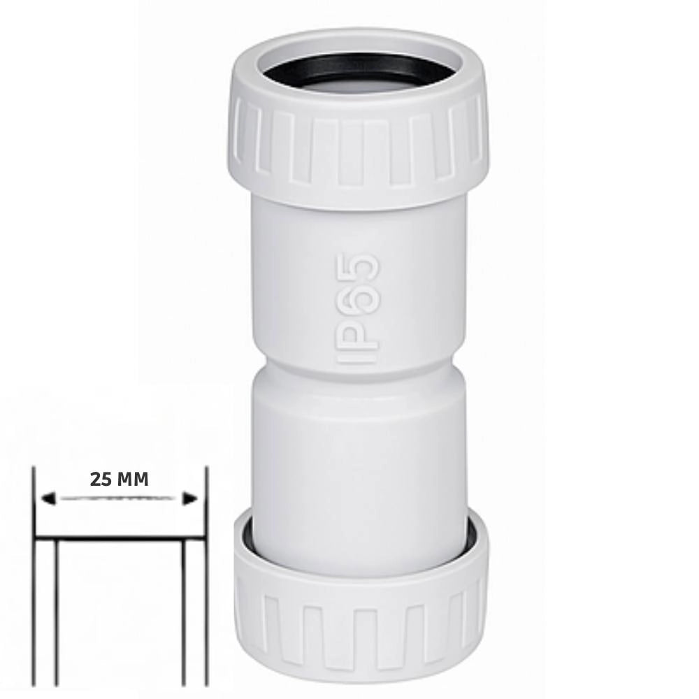 Faeg raccordo tubo rigido manicotto ip65 vari diametri tecnopolimero grigio *** diametro 25 millimetri, confezione 1
