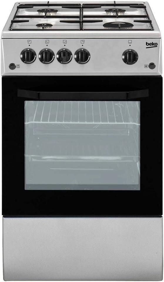 BEKO CSG42011FS Cucina a Gas Forno a Gas 4 Fuochi Capacita' 54 Litri Classe energetica a 50 cm Silver