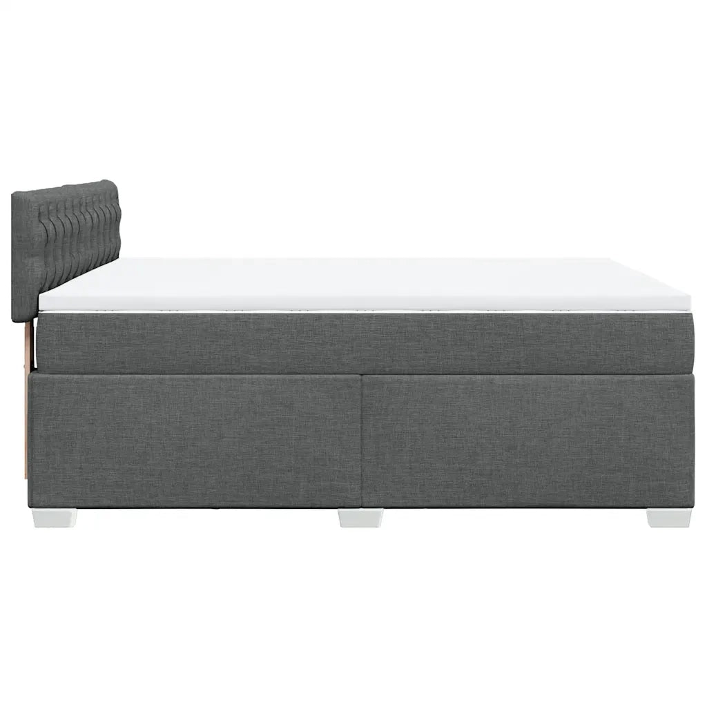 Giroletto a Molle con Materasso Grigio Scuro 160x200 cm Tessuto