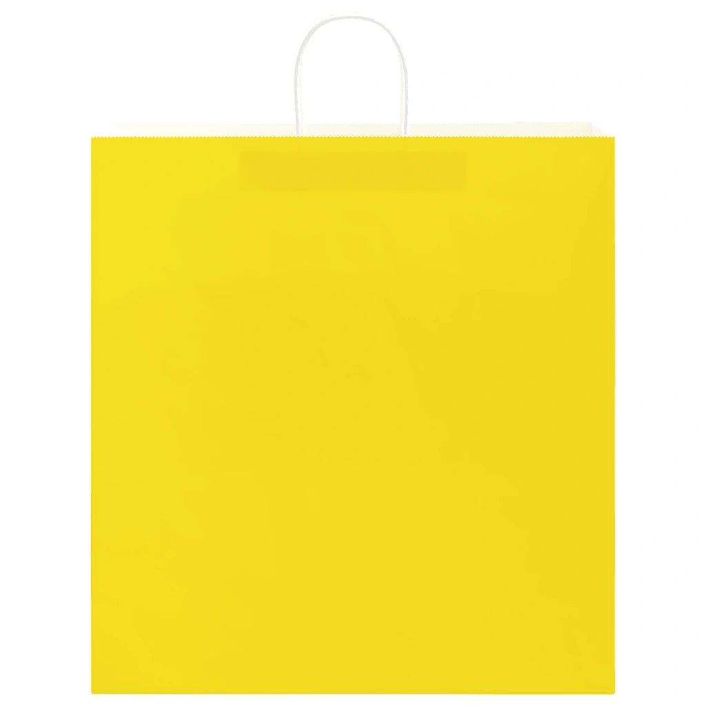 Sacchetti di Carta 250 pz con Manici Gialli 45x17x48 cm 4101793