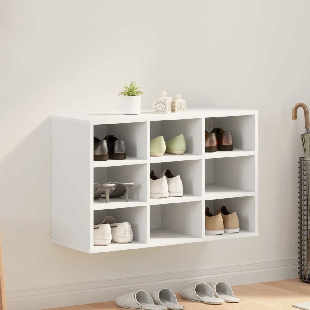Mobile per scarpe Bianco 77,5 x 30 x 51 cm Legno multistrato 808675