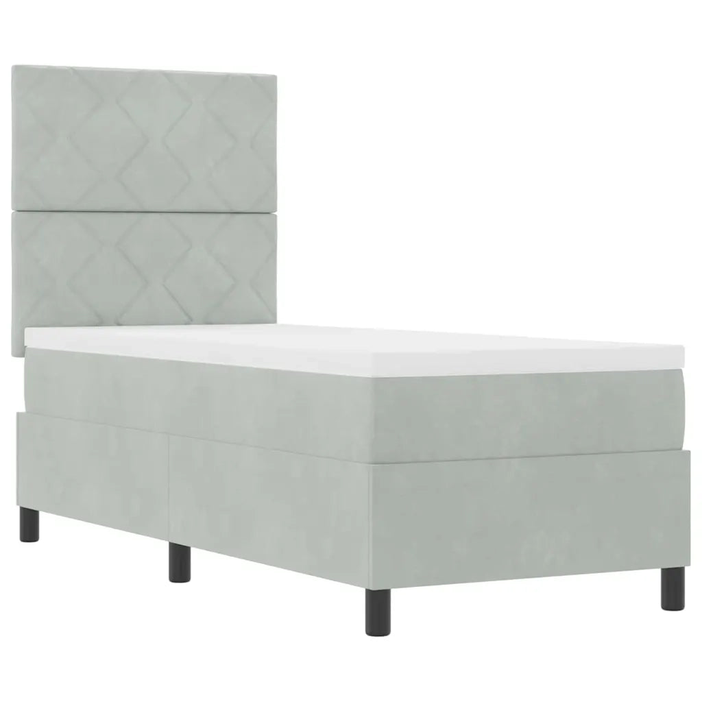 Letto a Sorgente LED Grigio chiaro 80 x 200 cm Velluto 3343340