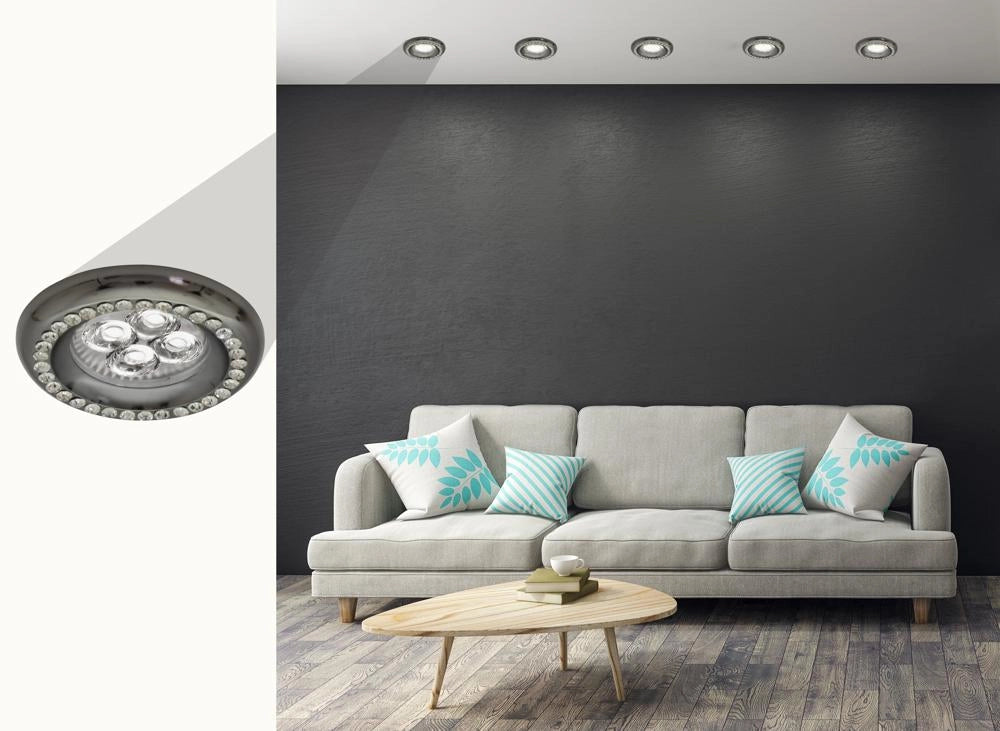 Faretto soffitto SOC-03 nero tondo cristalli GU10 Candellux
