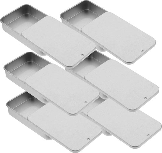 Organizzatore di accessori da stucco - set di 6 contenitori di cosmetici da viaggio con coperchio metallico - scatola per caramelle scatola per monete - scatole rettangolari per piccoli dolci