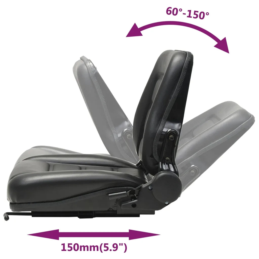 Sedile per Trattore e Muletto con Schienale Regolabile Nero CFW6012434