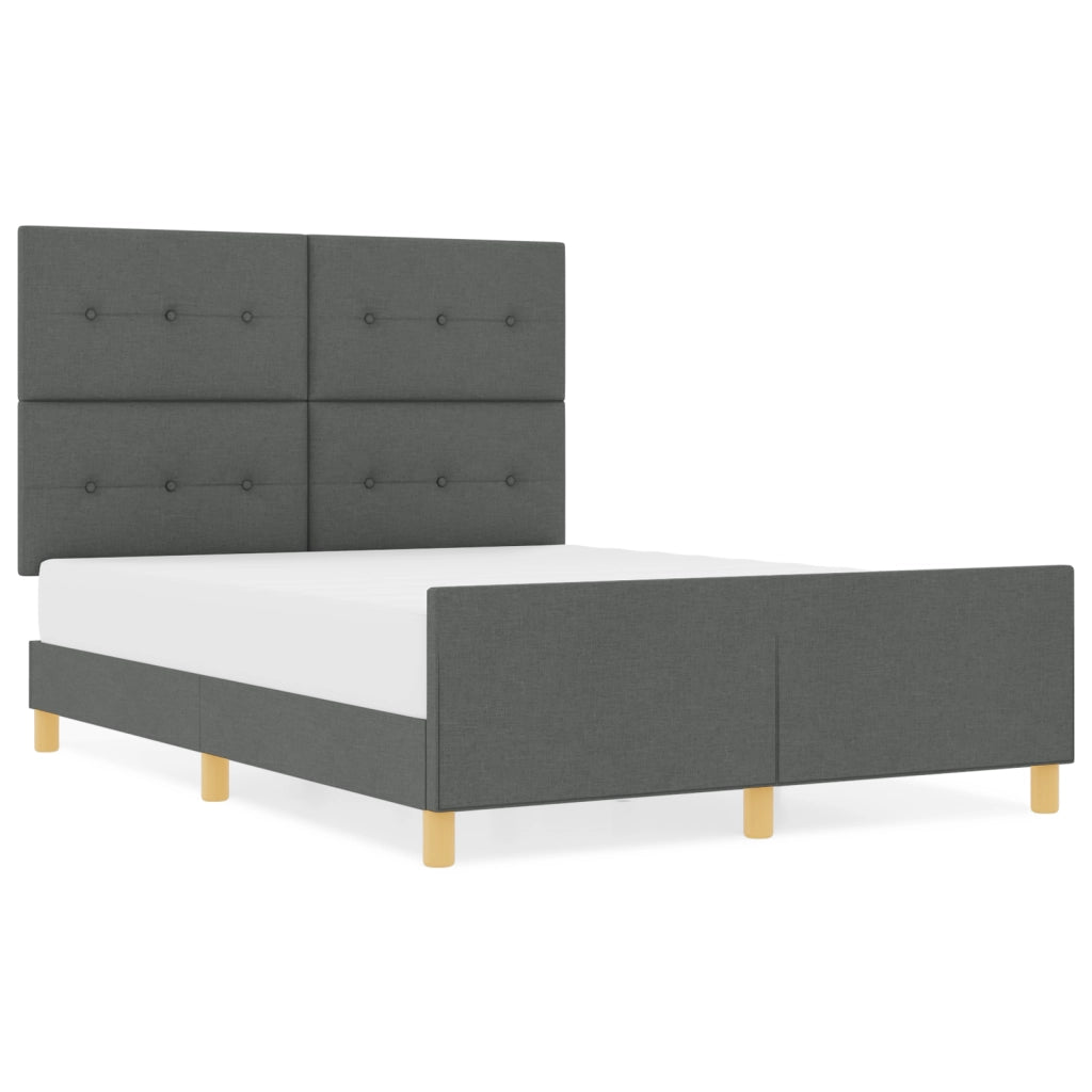 Letto Grigio Scuro 160x200 cm in Tessuto