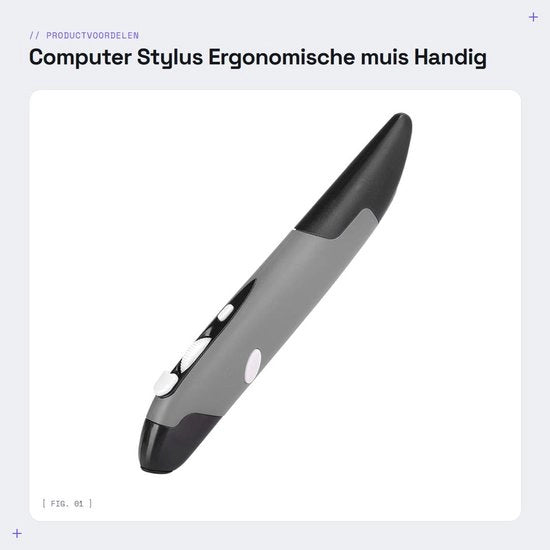 Penna Stilo - Penne Ottiche - Penne Ottiche con Connettore USB - Progettata per un Ergonomia Ottimale - 800/1200/1600 DPI - 4 Tasti - Formato Compatto e Senza Batterie - Penne Ottiche con Connettore USB