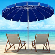 Parasole resistenti al vento - diametro 220 cm - maniglia in alluminio - 16 stecchi in fibra di vetro - tessuto in poliester 200 g anti-UV