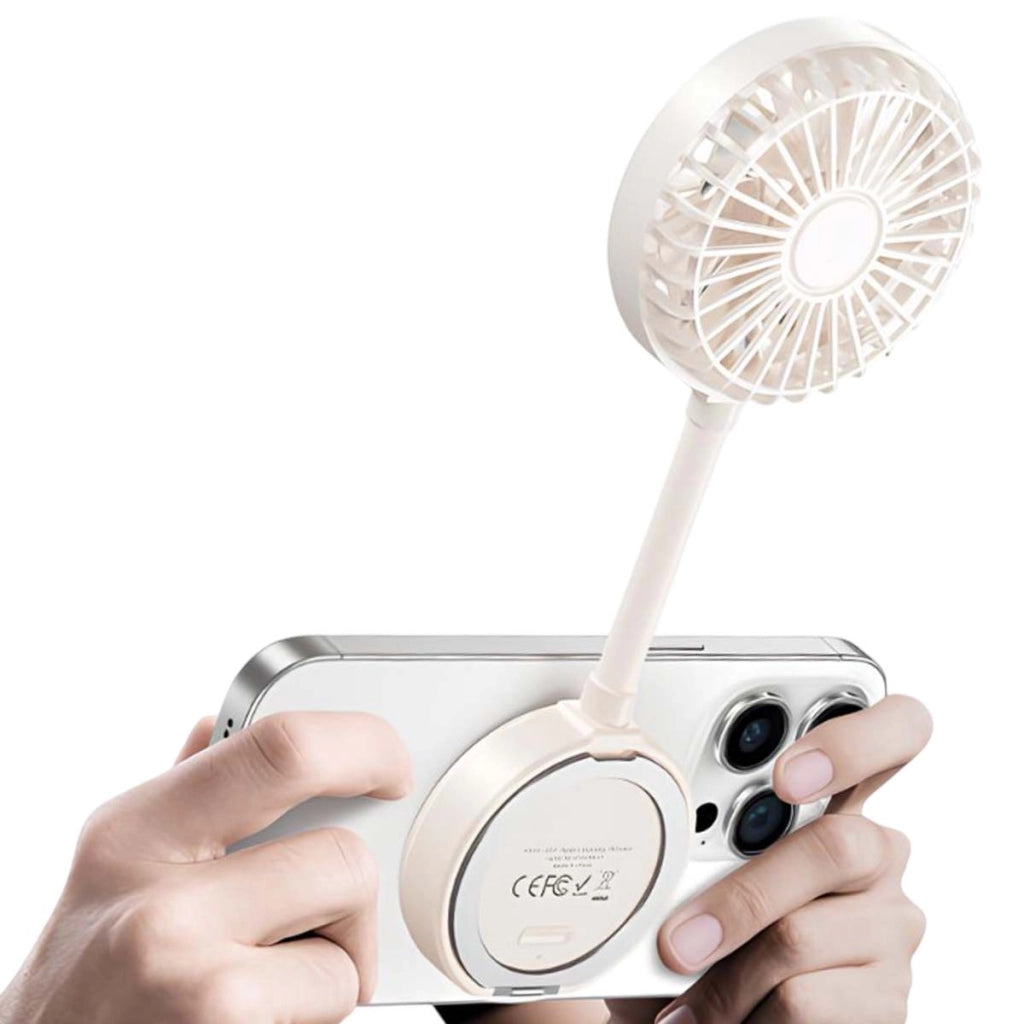 Ventilatore portatile a 3 velocità con fissaggio magnetico e supporto Bianco Usams