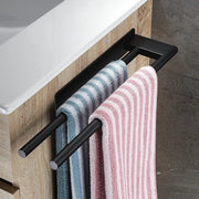 Sostegno asciugamani senza perforazione nero lucido acciaio inossidabile maniglia asciugamani bagno - sostegno asciugamani autoadesivo doppio 39 cm Sostegno asciugamani