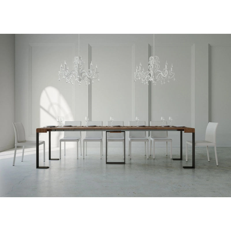 Consolle allungabile 90x40/290 cm Sintesi telaio Antracite - Abete Art
